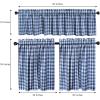 COTTON CRAFT Café Kitchen Window Curtain 3 Pc – Tier Curtains with Valance – Gingham Buffalo Check 100% Cotton Window Panel Treatment – Farmhouse Country Rustic Laundry Bedroom – 30×36 / 16×60 – Black(Blue & White)