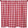 COTTON CRAFT Café Kitchen Window Curtain 3 Pc – Tier Curtains with Valance – Gingham Buffalo Check 100% Cotton Window Panel Treatment – Farmhouse Country Rustic Laundry Bedroom – 30×36 / 16×60 – Red(Red & White)