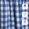 COTTON CRAFT Café Kitchen Window Curtain 3 Pc – Tier Curtains with Valance – Gingham Buffalo Check 100% Cotton Window Panel Treatment – Farmhouse Country Rustic Laundry Bedroom – 30×36 / 16×60 – Red(Blue & White)
