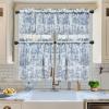 COTTON CRAFT Café Kitchen Window Curtain 3 Pc – Tier Curtains with Valance – Gingham Buffalo Check 100% Cotton Window Panel Treatment – Farmhouse Country Rustic Laundry Bedroom – 30×36 / 16×60 – Red(Blue)