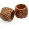 COTTON CRAFT Carved Leaves Handmade Wood Dining Table Napkin Rings – Set of 12 – Halloween Harvest Autumn Fall Thanksgiving Holiday Christmas Xmas Celebration Festive Party Gift Décor – Natural