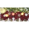 COTTON CRAFT Christmas Beaded Table Runner – Candy Cane – Xmas Holiday Harvest Autumn Fall Thanksgiving Celebration Festive Party Handmade Kitchen Dining Tabletop Décor Tablerunner – 13 x 36 – Red(Poinsettia)