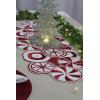 COTTON CRAFT Christmas Beaded Table Runner – Poinsettia – Xmas Holiday Harvest Autumn Fall Thanksgiving Celebration Festive Party Handmade Kitchen Dining Tabletop Décor Tablerunner – 13×36 – Red Green(Candy Cane)