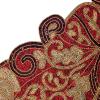 COTTON CRAFT Christmas Beaded Table Runner – Poinsettia – Xmas Holiday Harvest Autumn Fall Thanksgiving Celebration Festive Party Handmade Kitchen Dining Tabletop Décor Tablerunner – 13×36 – Red Green(Scroll Jewel Tones)