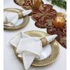 COTTON CRAFT Christmas Holiday Napkins -12 Pack – Cotton Cloth Table Napkins – Reusable Washable – Lunch Dinner Party Celebration Decorative Napkin Festive Gift Bag -17×17 White & Metallic Gold Stripe(Metallic Gold Lace)