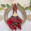 COTTON CRAFT Christmas Holiday Napkins -12 Pack – Cotton Cloth Table Napkins – Reusable Washable – Lunch Dinner Party Celebration Decorative Napkin Festive Gift Bag -17×17 White & Metallic Gold Stripe(Red Green Plaid)