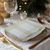 COTTON CRAFT Christmas Holiday Napkins -12 Pack – Cotton Cloth Table Napkins – Reusable Washable – Lunch Dinner Party Celebration Decorative Napkin Festive Gift Bag -17×17 White & Metallic Gold Stripe(White Gold Large Plaid)