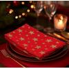 COTTON CRAFT Christmas Holiday Napkins -12 Pack – Cotton Cloth Table Napkins – Reusable Washable – Lunch Dinner Party Celebration Decorative Napkin Festive Gift Bag -17×17 White & Metallic Gold Stripe(Red Gold)