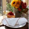 COTTON CRAFT Christmas Holiday Napkins -12 Pack – Cotton Cloth Table Napkins – Reusable Washable – Lunch Dinner Party Celebration Decorative Napkin Festive Gift Bag -17×17 White & Metallic Gold Stripe(White Red Lace)