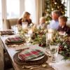 COTTON CRAFT Christmas Holiday Napkins -12 Pack – Cotton Cloth Table Napkins – Reusable Washable – Lunch Dinner Party Celebration Decorative Napkin Festive Gift Bag -17×17 White & Metallic Gold Stripe(Red Green Ivory Plaid)