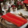 COTTON CRAFT Christmas Holiday Napkins -12 Pack – Cotton Cloth Table Napkins – Reusable Washable – Lunch Dinner Party Celebration Decorative Napkin Festive Gift Bag -17×17 White & Metallic Gold Stripe(Red Gold Stripes)