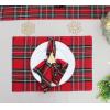 COTTON CRAFT Christmas Placemats – Set of 6 Xmas Tartan Plaid Festive Table Mat – Pure Cotton Reusable Gingham Buffalo Check Decorative Celebration Party Holiday Table Décor – 13×19 – Red Green Multi(Red Green Ivory)