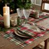 COTTON CRAFT Christmas Placemats – Set of 6 Xmas Tartan Plaid Festive Table Mat – Pure Cotton Reusable Gingham Buffalo Check Decorative Celebration Party Holiday Table Décor – 13×19 – Red Green Multi(Red Green Multi)