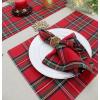 COTTON CRAFT Christmas Placemats – Set of 6 Xmas Tartan Plaid Festive Table Mat – Pure Cotton Reusable Gingham Buffalo Check Decorative Celebration Party Holiday Table Décor – 13×19 – Red Green Multi(Red Green Ivory)