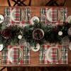 COTTON CRAFT Christmas Placemats – Set of 6 Xmas Tartan Plaid Festive Table Mat – Pure Cotton Reusable Gingham Buffalo Check Decorative Celebration Party Holiday Table Décor – 13×19 – Red Green Multi(Red Green Multi)