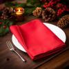COTTON CRAFT Christmas Red Napkins -12 Pack 100% Cotton Dinner Napkins – All Year Xmas Fall Thanksgiving Celebration Party Gift Holiday Table Napkin – Soft Washable Reusable Cloth Napkin -18×18(Christmas Red)