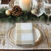 COTTON CRAFT Christmas Red Napkins -12 Pack 100% Cotton Dinner Napkins – All Year Xmas Fall Thanksgiving Celebration Party Gift Holiday Table Napkin – Soft Washable Reusable Cloth Napkin -18×18(White Gold Large Plaid)