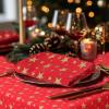 COTTON CRAFT Christmas Red Napkins -12 Pack 100% Cotton Dinner Napkins – All Year Xmas Fall Thanksgiving Celebration Party Gift Holiday Table Napkin – Soft Washable Reusable Cloth Napkin -18×18(Red Gold)
