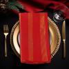 COTTON CRAFT Christmas Red Napkins -12 Pack 100% Cotton Dinner Napkins – All Year Xmas Fall Thanksgiving Celebration Party Gift Holiday Table Napkin – Soft Washable Reusable Cloth Napkin -18×18(Red Gold Stripes)