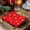 COTTON CRAFT Christmas Red Napkins -12 Pack 100% Cotton Dinner Napkins – All Year Xmas Fall Thanksgiving Celebration Party Gift Holiday Table Napkin – Soft Washable Reusable Cloth Napkin -18×18(Red Gold)