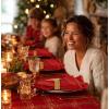 COTTON CRAFT Christmas Red Napkins -12 Pack 100% Cotton Dinner Napkins – All Year Xmas Fall Thanksgiving Celebration Party Gift Holiday Table Napkin – Soft Washable Reusable Cloth Napkin -18×18(Red Gold Stripes)