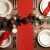 COTTON CRAFT Christmas Table Runner – Xmas Tartan Plaid Festive Tablerunner – Pure Cotton Gingham Buffalo Check Reusable Decorative Holiday Party Celebration Table Décor – 13×72 Inch – Red Green Multi(Red Gold Metallic)