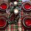 COTTON CRAFT Christmas Table Runner – Xmas Tartan Plaid Festive Tablerunner – Pure Cotton Gingham Buffalo Check Reusable Decorative Holiday Party Celebration Table Décor – 13×72 Inch – Red Green Multi(Red Green Ivory Plaid)