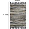 COTTON CRAFT Cotton Chindi Rag Rug – 2 Pack – Boho Farmhouse Rustic Area Accent Throw Rug – Handwoven Reversible Natural Recycled Yarn – Living Room Den Study Home Décor Gift -20 x 32 in – Multi Color(Grey Ivory Multi – 1 Pack)