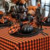 COTTON CRAFT Countryside Classic Gingham Buffalo Check Plaid Tablecloth- Premium Cotton- Halloween Harvest Autumn Fall Thanksgiving Holiday Christmas Xmas Dining Celebration Festive Party – 60×120 Red(Orange Black)