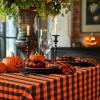COTTON CRAFT Countryside Classic Gingham Buffalo Check Plaid Tablecloth- Premium Cotton- Halloween Harvest Autumn Fall Thanksgiving Holiday Christmas Xmas Dining Celebration Festive Party – 60×120 Red(Orange Black)