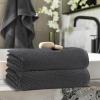 COTTON CRAFT- Euro Spa Set of 4 Luxury Waffle Weave Bath Towels, Oversized Pure Ringspun Cotton, 30 inch x 56 inch, White(Grey)