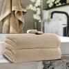 COTTON CRAFT- Euro Spa Set of 4 Luxury Waffle Weave Bath Towels, Oversized Pure Ringspun Cotton, 30 inch x 56 inch, White(Linen)