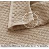 COTTON CRAFT- Euro Spa Set of 4 Luxury Waffle Weave Bath Towels, Oversized Pure Ringspun Cotton, 30 inch x 56 inch, White(Linen)