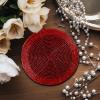COTTON CRAFT Glitz Beaded Coasters – Set of 8 Handmade Bar Drink Tabletop Protection Coasters – Halloween Harvest Autumn Fall Thanksgiving Holiday Christmas Xmas Party – 4 inches Round – Brown(Red)