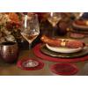 COTTON CRAFT Glitz Beaded Coasters – Set of 8 Handmade Bar Drink Tabletop Protection Coasters – Halloween Harvest Autumn Fall Thanksgiving Holiday Christmas Xmas Party – 4 inches Round – Brown(Red)