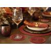 COTTON CRAFT Glitz Handmade Beaded Bar Drink Tabletop Protection Coasters – Set of 8 – Halloween Harvest Autumn Fall Thanksgiving Holiday Christmas Xmas Celebration Festive Party – 4 in Round – Silver(Rust)