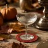 COTTON CRAFT Glitz Handmade Beaded Bar Drink Tabletop Protection Coasters – Set of 8 – Halloween Harvest Autumn Fall Thanksgiving Holiday Christmas Xmas Celebration Festive Party – 4 in Round – Silver(Rust)