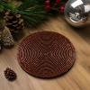 COTTON CRAFT Glitz Handmade Beaded Bar Drink Tabletop Protection Coasters – Set of 8 – Halloween Harvest Autumn Fall Thanksgiving Holiday Christmas Xmas Celebration Festive Party – 4 in Round – Silver(Brown)