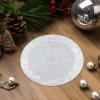 COTTON CRAFT Glitz Handmade Beaded Bar Drink Tabletop Protection Coasters – Set of 8 – Halloween Harvest Autumn Fall Thanksgiving Holiday Christmas Xmas Celebration Festive Party – 4 in Round – Silver(Silver)