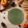 COTTON CRAFT Glitz Handmade Beaded Bar Drink Tabletop Protection Coasters – Set of 8 – Halloween Harvest Autumn Fall Thanksgiving Holiday Christmas Xmas Celebration Festive Party – 4 in Round – Silver(Green)