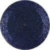 COTTON CRAFT Glitz Handmade Beaded Bar Drink Tabletop Protection Coasters – Set of 8 – Halloween Harvest Autumn Fall Thanksgiving Holiday Christmas Xmas Celebration Festive Party – 4 in Round – Silver(Navy)