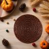 COTTON CRAFT Glitz Handmade Beaded Bar Drink Tabletop Protection Coasters – Set of 8 – Halloween Harvest Autumn Fall Thanksgiving Holiday Christmas Xmas Celebration Festive Party – 4 in Round – Silver(Brown)