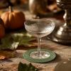 COTTON CRAFT Glitz Handmade Beaded Bar Drink Tabletop Protection Coasters – Set of 8 – Halloween Harvest Autumn Fall Thanksgiving Holiday Christmas Xmas Celebration Festive Party – 4 in Round – Silver(Green)