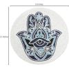 COTTON CRAFT Glitz Handmade Beaded Charger Placemats – Set of 4 – Halloween Harvest Autumn Fall Holiday Christmas Xmas Dining Celebration Festive Party Table Décor – 13.5 inch Round – Red(Blue – Evil Eye Hamsa)