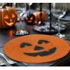 COTTON CRAFT Glitz Handmade Beaded Charger Placemats – Set of 4 – Halloween Harvest Autumn Fall Holiday Christmas Xmas Dining Celebration Festive Party Table Décor – 13.5 inch Round – Red(Pumpkin Orange)