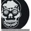 COTTON CRAFT Glitz Handmade Beaded Charger Placemats – Set of 4 – Halloween Harvest Autumn Fall Holiday Christmas Xmas Dining Celebration Festive Party Table Décor – 13.5 inch Round – Red(Black White – Skull)
