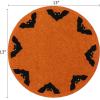 COTTON CRAFT Glitz Handmade Beaded Charger Placemats – Set of 4 – Halloween Harvest Autumn Fall Holiday Christmas Xmas Dining Celebration Festive Party Table Décor – 13.5 inch Round – Red(Orange Black)