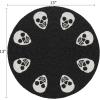 COTTON CRAFT Glitz Handmade Beaded Charger Placemats – Set of 4 – Halloween Harvest Autumn Fall Holiday Christmas Xmas Dining Celebration Festive Party Table Décor – 13.5 inch Round – Red(Black White)