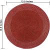 COTTON CRAFT Glitz Handmade Beaded Charger Placemats – Set of 4 – Halloween Harvest Autumn Fall Holiday Christmas Xmas Dining Celebration Festive Party Table Décor – 13.5 inch Round – Red(Red)