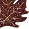 COTTON CRAFT Glitz Handmade Beaded Charger Placemats – Set of 4 – Halloween Harvest Autumn Fall Holiday Christmas Xmas Dining Celebration Festive Party Table Décor – 13.5 inch Round – Red(Burgundy Gold)